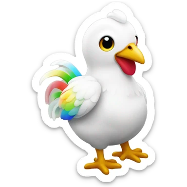 Pollito con colores del arcoiris sticker