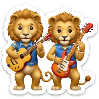 lion as Musicians sticker