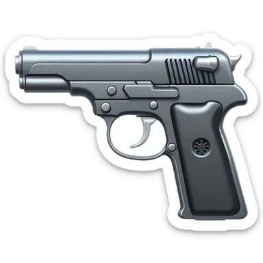 black metal pistol sticker