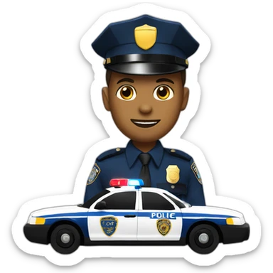 Cop on top of a police car sticker