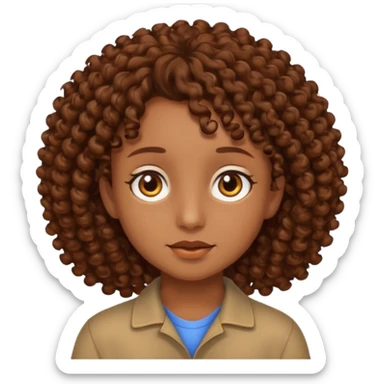 Nano con capelli ricci marroni, occhi marroni sticker