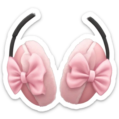 create a light pink pair of earmuffs with small bows on either side sticker