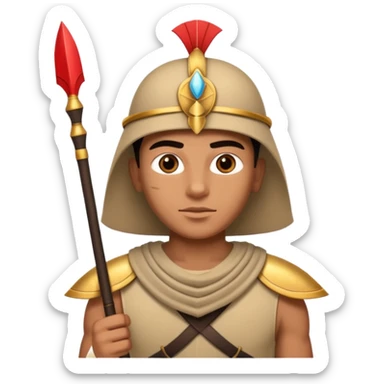 egyptian soldier with spear sticker