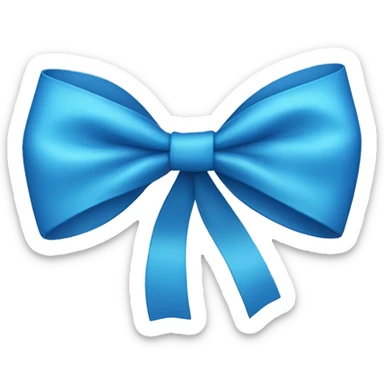 Blue bow sticker