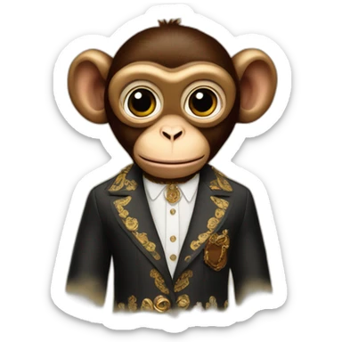 monkey with dolce & Gabbana clothing sticker
