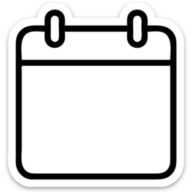 minimalist calendar icon without date, black line art only sticker