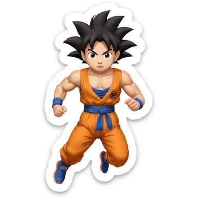 Goku run away  sticker