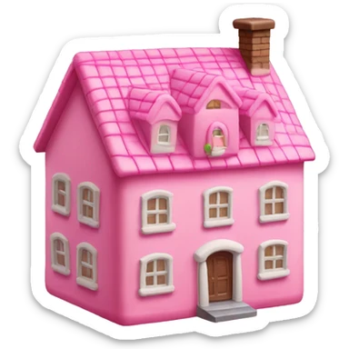 Pink marzipan house sticker