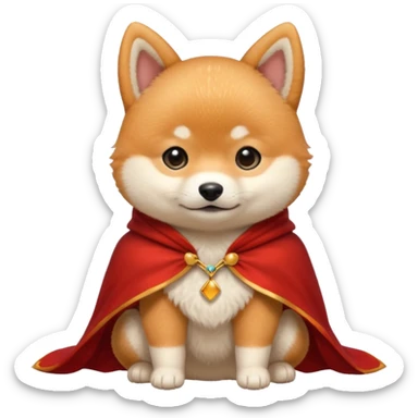 baby shiba dog, in magic red cloak sticker
