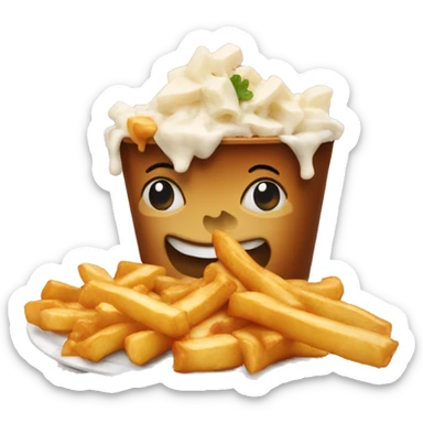 Poitine eating a poutine sticker