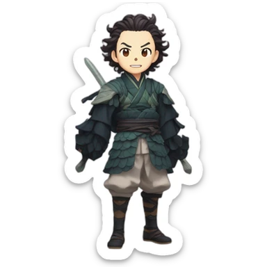 Tanjiro kamado demon slayer sticker