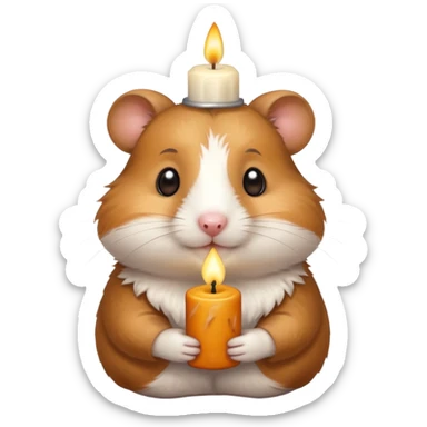 candle-holding hamster sticker