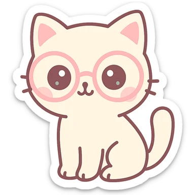 petit chat avec des lunettes sticker