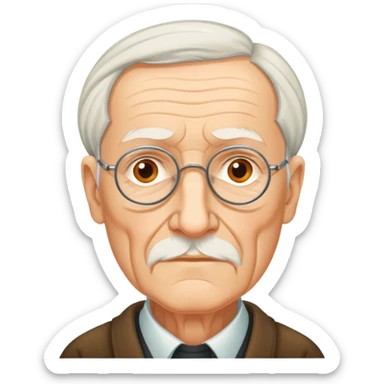 portrait of Hans Jonas, German philosopher, elderly, with many age spots sticker