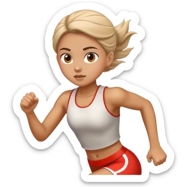 girl running track  sticker