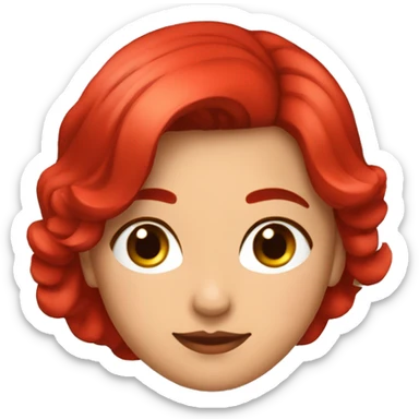 Mujer de cabello rojo corto hasta los hombros liso sticker