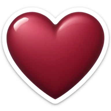 burgundy love heart  sticker