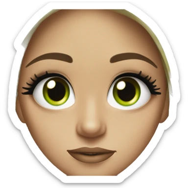 Brunette pretty girl with green eyes & a septum piecing & big eyelashes  sticker