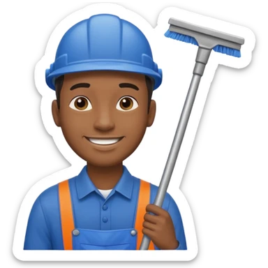 Window Cleaner  black man  sticker