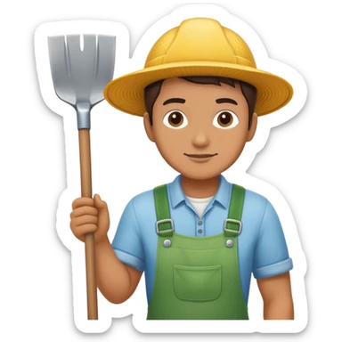 gardener with a shovel sticker