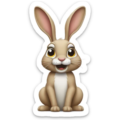 create a nestle hare who waits angrily. sticker