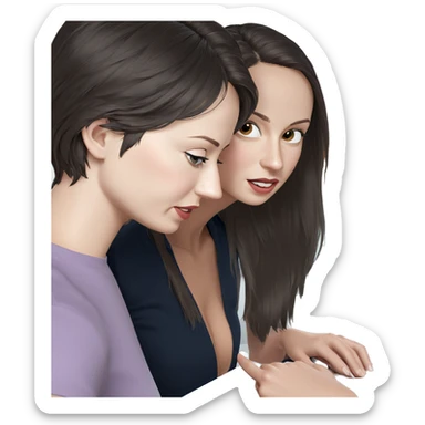 girls in mirror reflection sticker