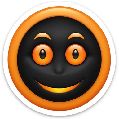 make a blackhole, accretion disk and all, with an orange smiley face, black head, orange ring, orange eyes, orange mouth, no other details sticker