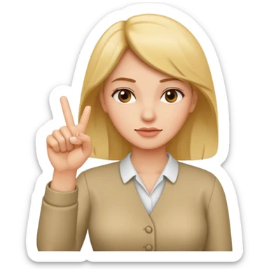 Female shaking index finger saying no sticker