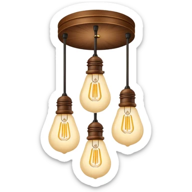 ceiling lamp 3 bulbs wooden sticker