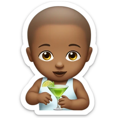 Baby with martini sticker