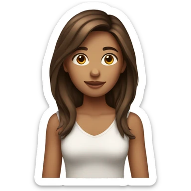 Girl with midlenght brown hair sticker