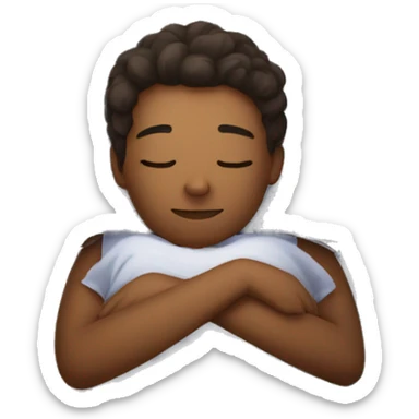 Sleeping on bed cuddle  sticker