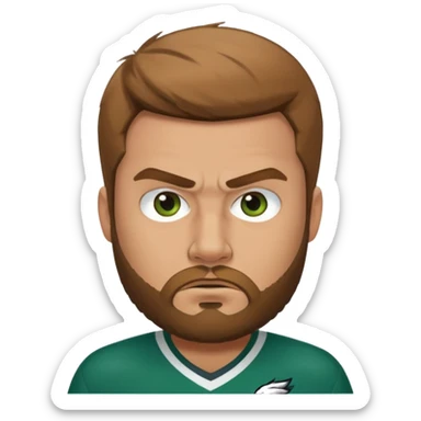 Angry eagles fan male with short light brown hair and beard sticker