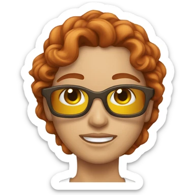 Ruiva com óculos sticker