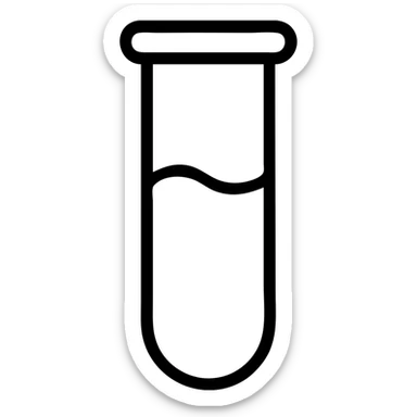 minimalist icon of a laboratory test tube with white lines sticker