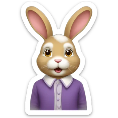 Lapin qui tien un cœur sticker