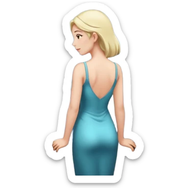 Female back arched in moonlight, skin glowing against stone walls sticker