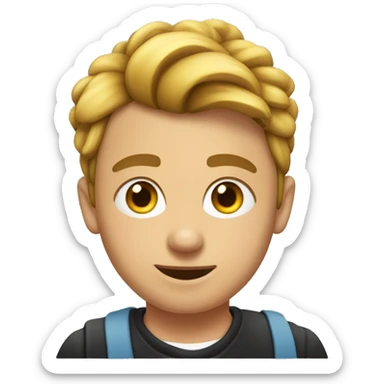 Un garçon avec chignon et une cigarette sticker