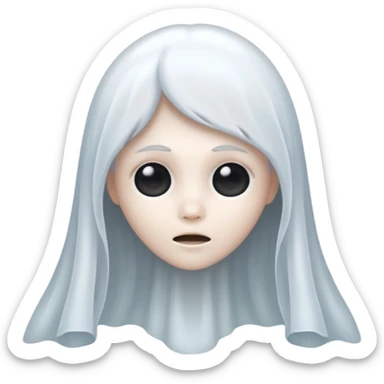 ghost with 3 hairs sticker