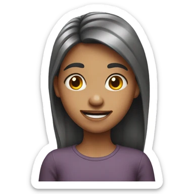 Ugly, cheerful girl sticker