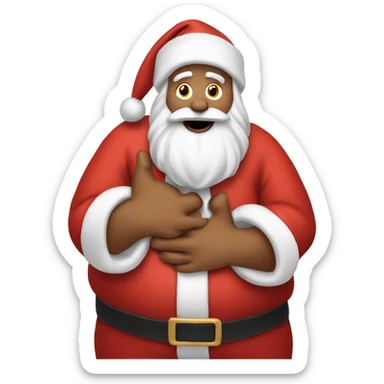 Santa grabbing his belly and ho ho ho’ing sticker