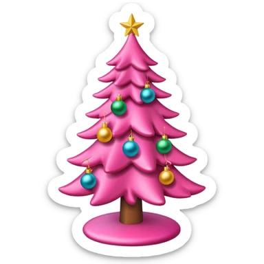 Christmas pink sticker
