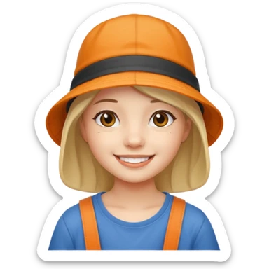 bucket hat girl sticker