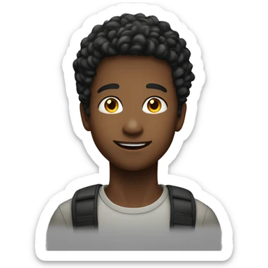 A young man is captured from a low angle in  sticker