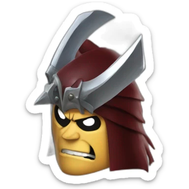 angry berserk guts carrying a huge sword on his shoulder framed on his bust sticker