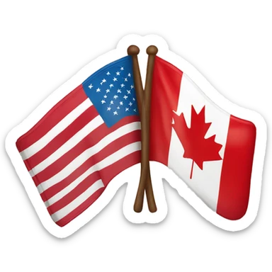 american and canadian flag combined sticker