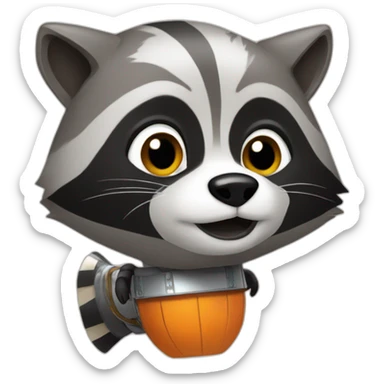 Racoon rocket sticker