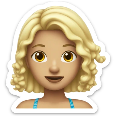 blonde girl at sea in a swimsuit sticker