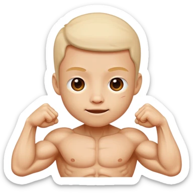 cute face with outer layer of skin removed, showing simplified muscles and tissue, friendly and non-scary sticker