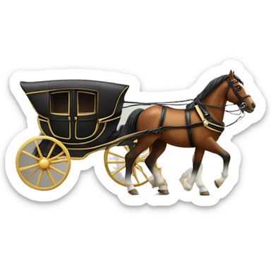 
horses pulling a carriage sticker